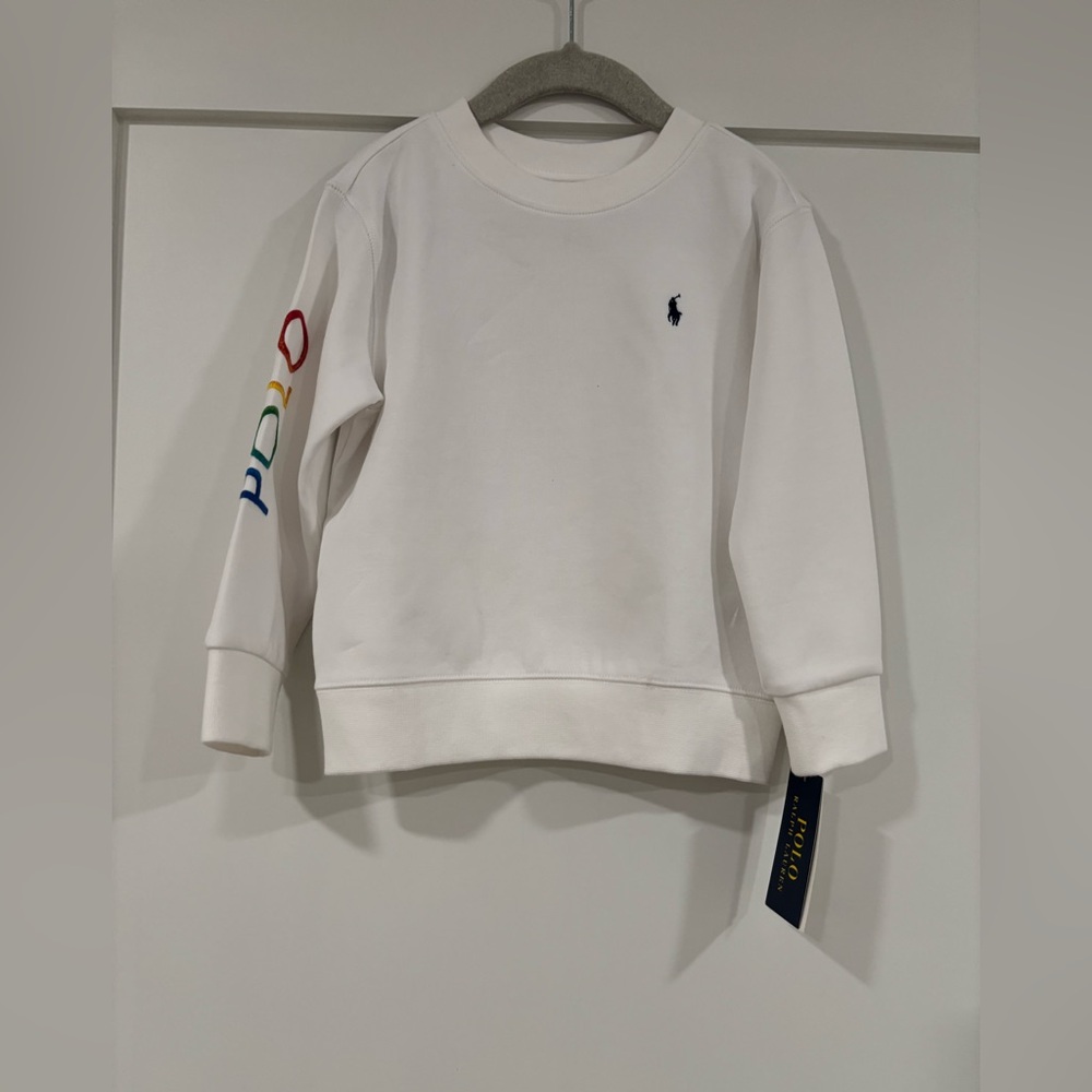 Polo by Ralph Lauren Kids White Sweatshirt with Multicolor Logo Size 3